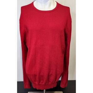Express Sweater Mens Size Large Modern‎ Fit Extra Fine Merino Wool L/S Red